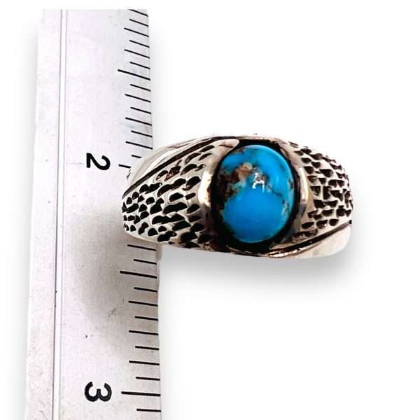 Men's Persian Turquoise Ring 925 Sterling Silver Size 9.5 - Image 5