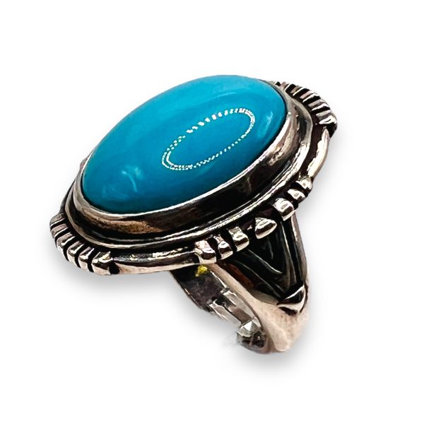 Genuine Blue Turquoise Sterling Silver Ring, Size 5 - Image 10