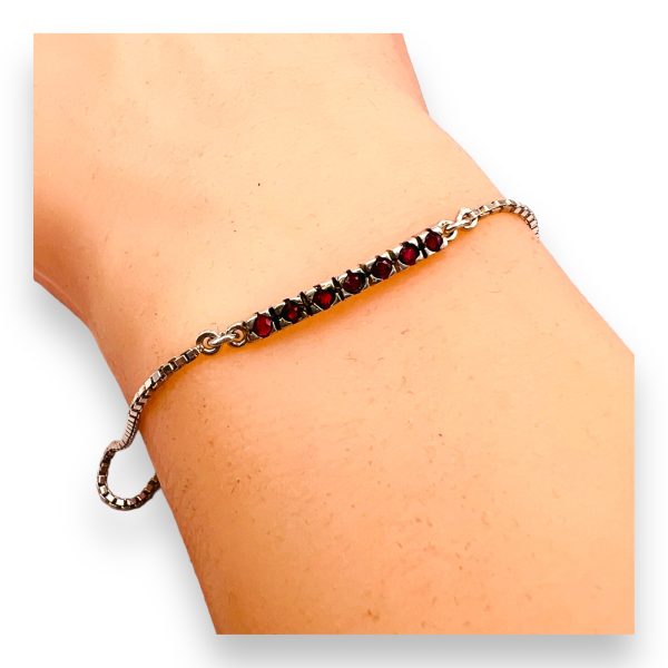 Genuine Red Ruby Sterling Silver Bracelet for Women - Image 3