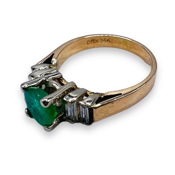 Genuine Green Emerald & Diamond Ring Size 5 | 14k Gold - Image 4