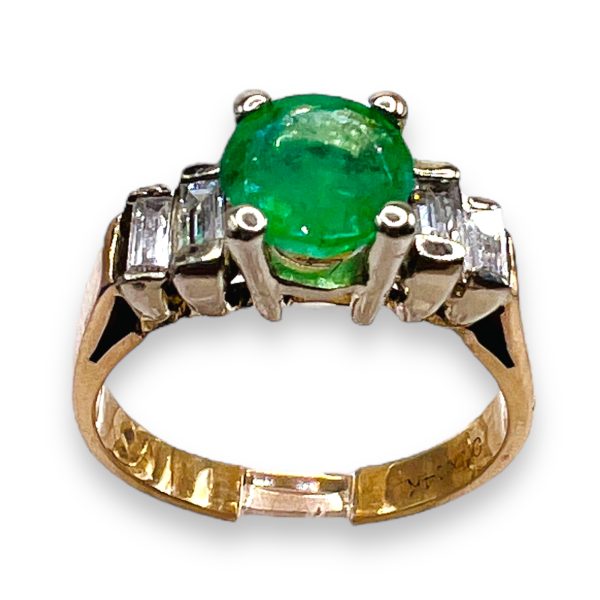 Genuine Green Emerald & Diamond Ring Size 5 | 14k Gold - Image 9