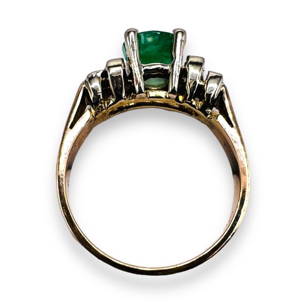 Genuine Green Emerald & Diamond Ring Size 5 | 14k Gold - Image 6