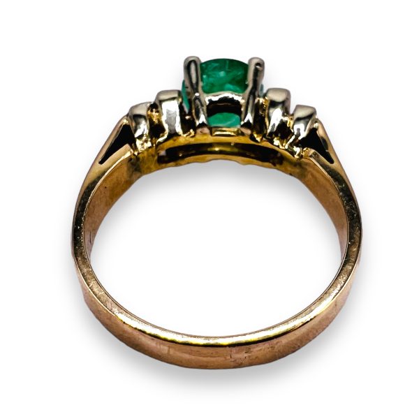 Genuine Green Emerald & Diamond Ring Size 5 | 14k Gold - Image 7