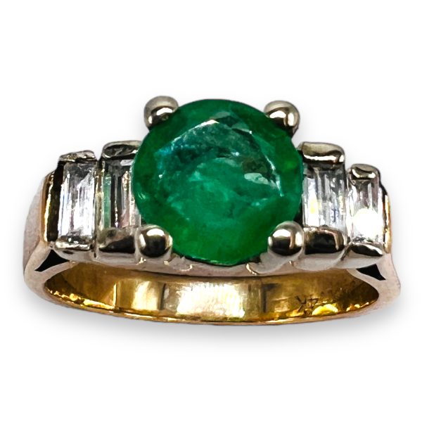 Genuine Green Emerald & Diamond Ring Size 5 | 14k Gold - Image 11