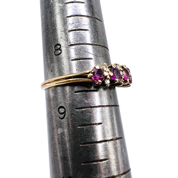 14k Yellow Gold Ruby & Diamonds Band Ring 8.5 | Pre-owned - Image 6