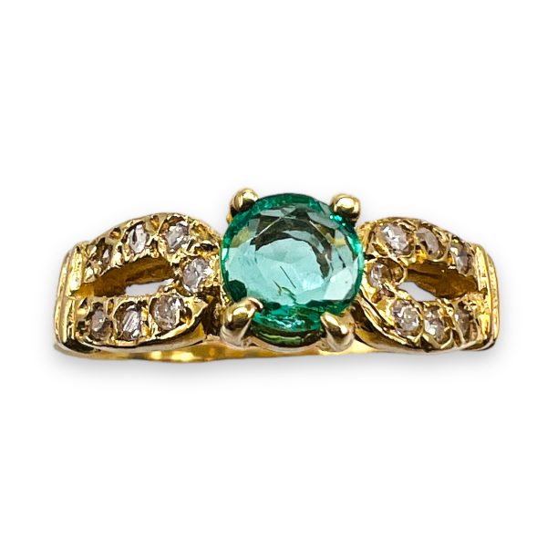 Green Emerald & Diamond Pinky Ring 10k Gold Size 3.75 - Image 10