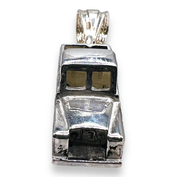 925 Sterling Silver Pickup Truck - Car Auto Pendant - Image 2