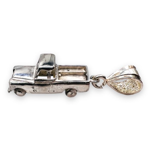 925 Sterling Silver Pickup Truck - Car Auto Pendant - Image 3