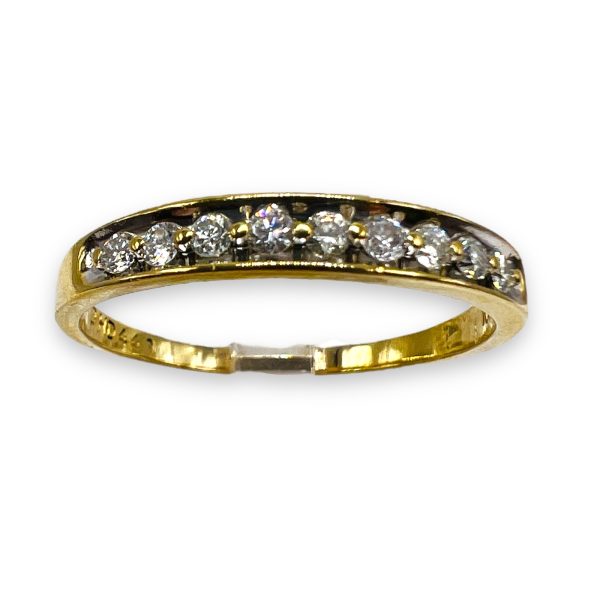 Unisex 10k Yellow Gold Diamond Band Ring, size 10.25 - Image 4