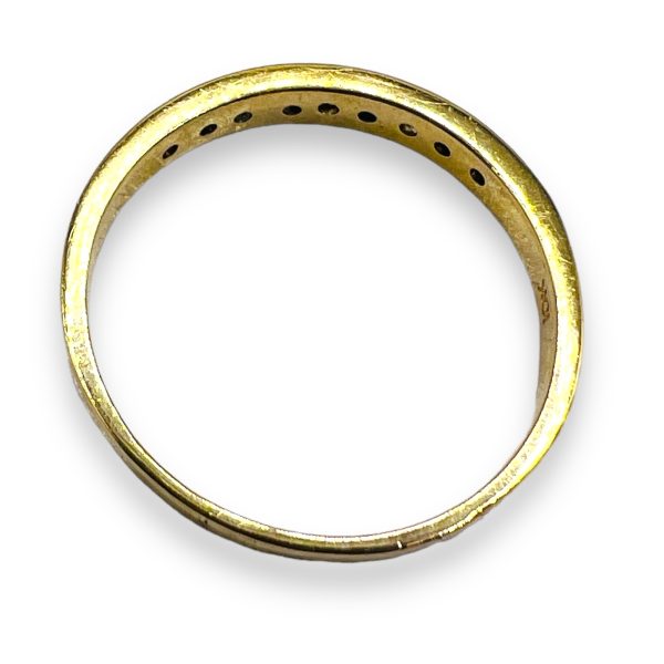 Unisex 10k Yellow Gold Diamond Band Ring, size 10.25 - Image 3