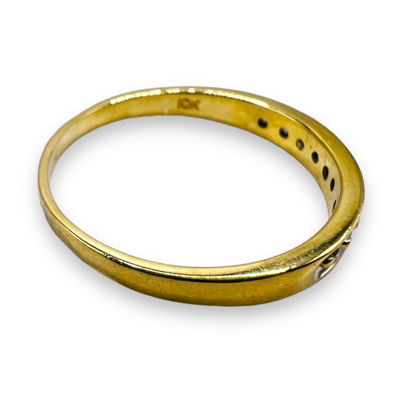 Unisex 10k Yellow Gold Diamond Band Ring, size 10.25 - Image 5