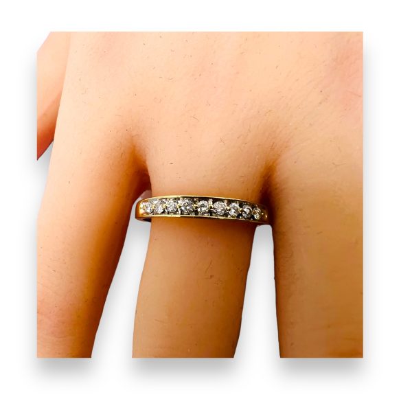 Unisex 10k Yellow Gold Diamond Band Ring, size 10.25 - Image 14