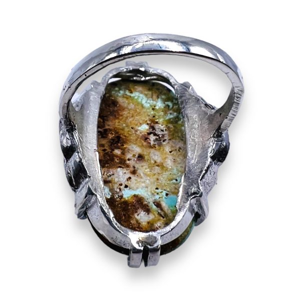 Sterling Silver Natural Untreated Turquoise Ring, size 4 - Image 5