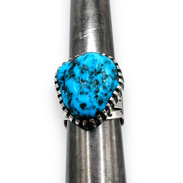 KINGMAN Mined Turquoise Ring 925 Sterling Silver Size 9 - Image 2