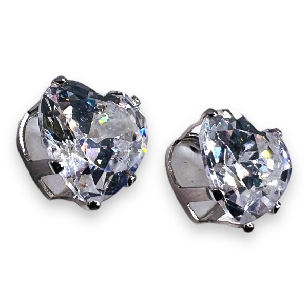 14k Gold Heart Shape Cubic Zirconia Earrings | 14k Gold - Image 5