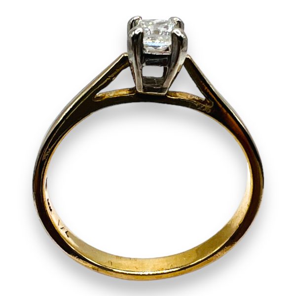 Two-Tone Diamond Solitaire Ring 14k Gold, Size 6.75 - Image 7