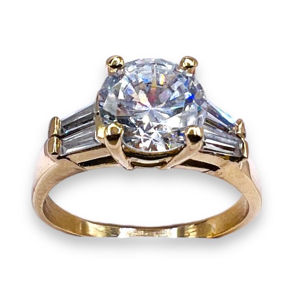 Fake Diamond Cubic Zirconia Ring 14k Gold Size 8.75