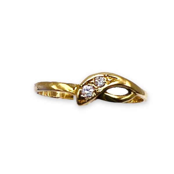 14k Yellow Gold Women's Diamond Snake Band Ring, Size 6.25 - Image 7