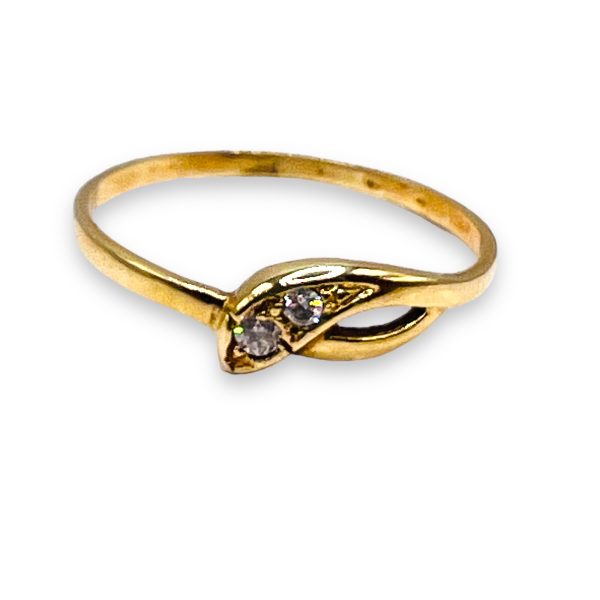 14k Yellow Gold Women's Diamond Snake Band Ring, Size 6.25 - Image 3