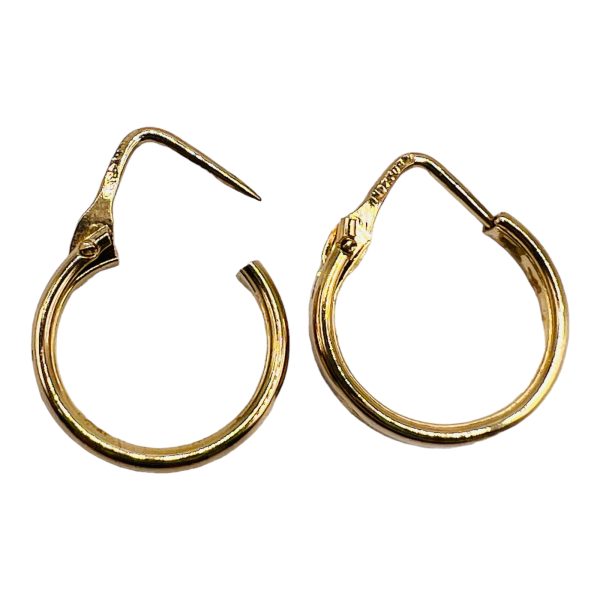 Women's 14k Solid Yellow Gold Plain Hoop Earrings