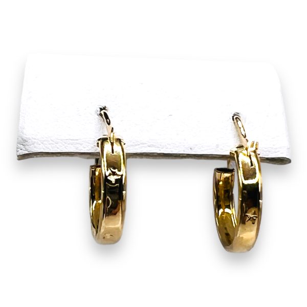 Women's 14k Solid Yellow Gold Plain Hoop Earrings - Image 2