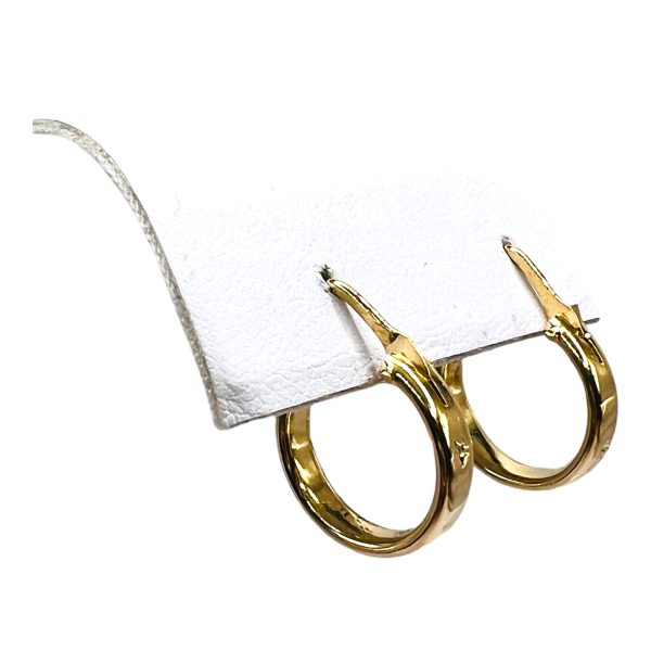 Women's 14k Solid Yellow Gold Plain Hoop Earrings - Image 3