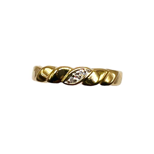 Minimalist Diamond Band Ring, Size 6 | 14k Solid Gold