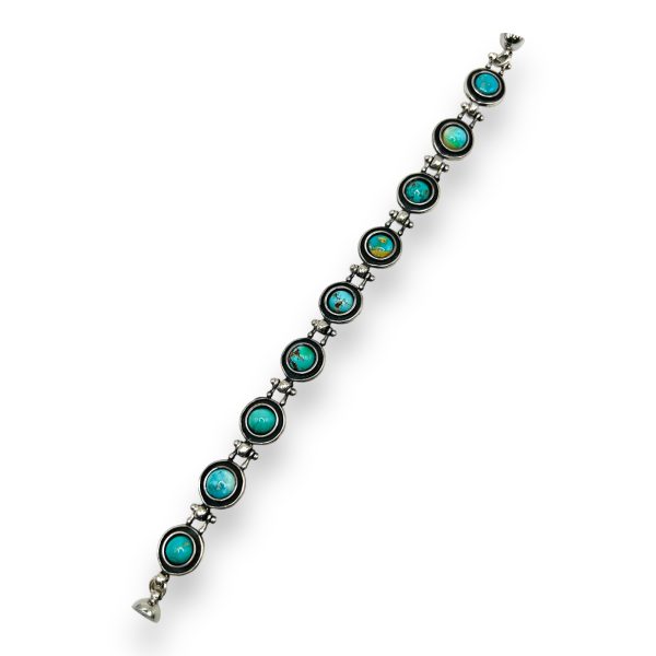 Multi Stone Persian Turquoise Connector Link Bracelet