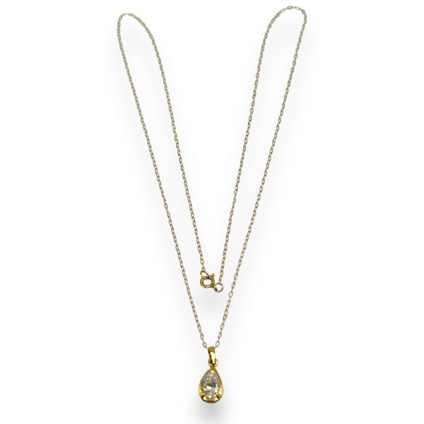 14k Yellow Gold Cubic Zirconia Pendant Chain