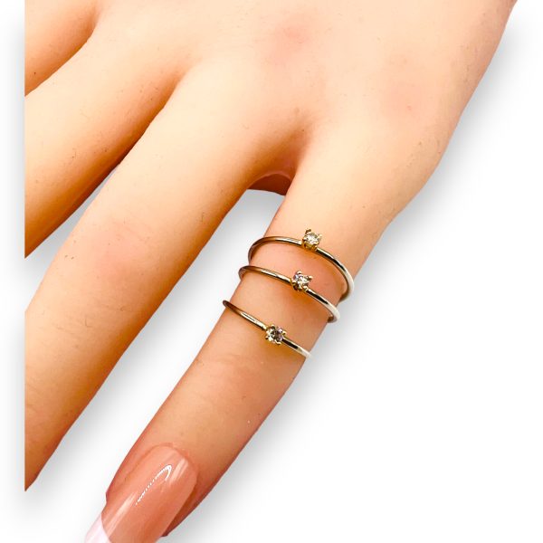 Single Diamond Pinky Ring, 14k Two-Tone Gold, size 2, 3, 3.5 - Image 9