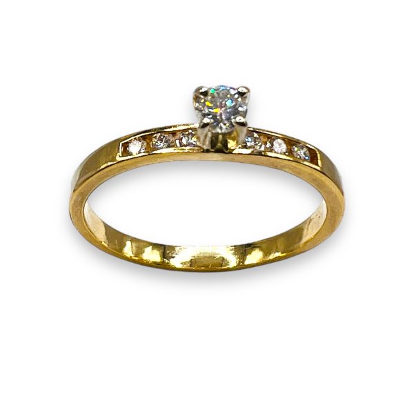 Women's 14k Yellow Gold Diamond Engagement Ring - Image 5