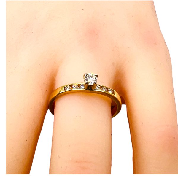 Women's 14k Yellow Gold Diamond Engagement Ring - Image 9