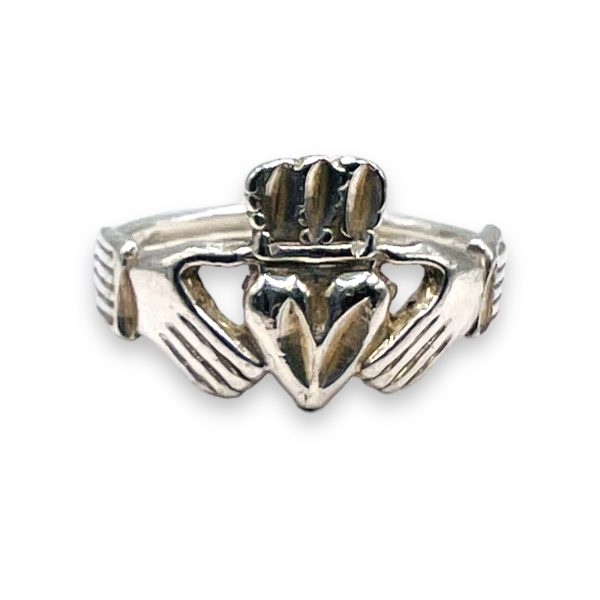 925 Sterling Silver Claddagh Heart & Hand Ring, Size 5.75 - Image 3