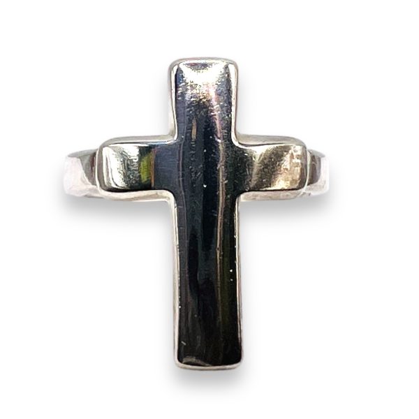 925 Solid Sterling Silver Religious Cross Ring Size | 5.75 - Image 7