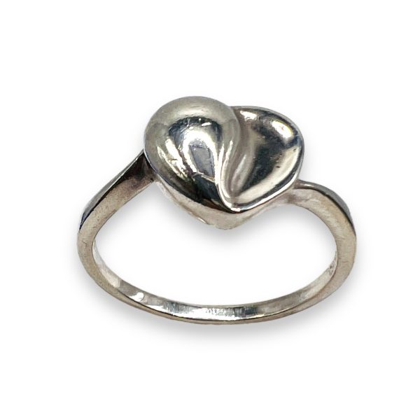 925 Sterling Silver Puffed Heart Ring, sz 9