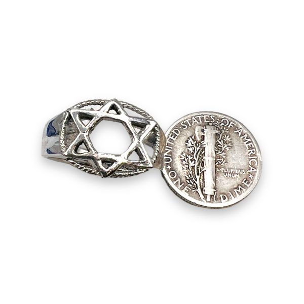 925 Sterling Silver Star of David Ring, size 5.5 - Image 4