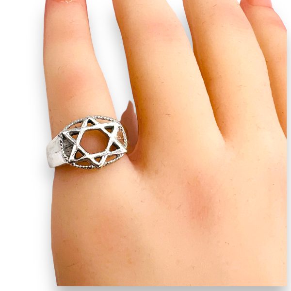 925 Sterling Silver Star of David Ring, size 5.5 - Image 7