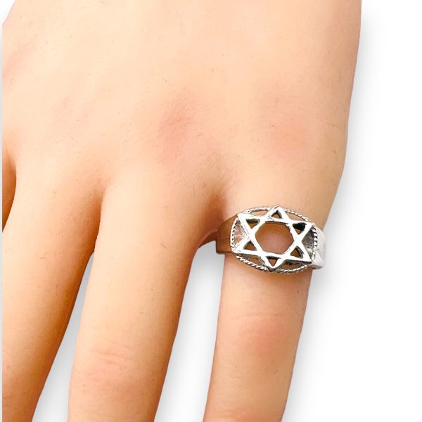 925 Sterling Silver Star of David Ring, size 5.5 - Image 8