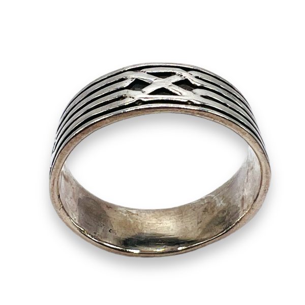 Men's X Ring Oxidized 925 Sterling Silver, Size 14 - Image 4