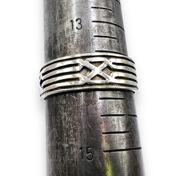 Men's X Ring Oxidized 925 Sterling Silver, Size 14 - Image 3