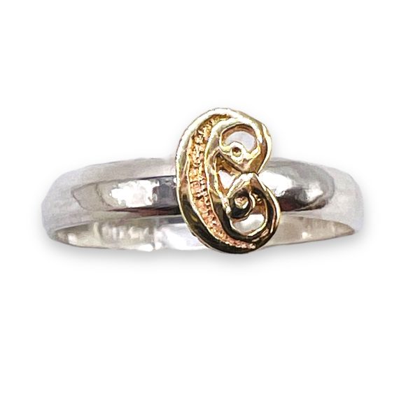 Initial Ring "C" Gold Lettering, Size 6 | 925 Silver - Image 6