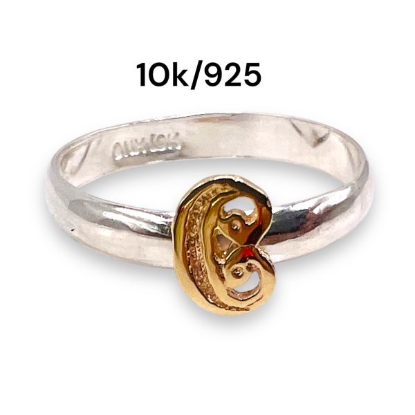 Initial Ring "C" Gold Lettering, Size 6 | 925 Silver - Image 8