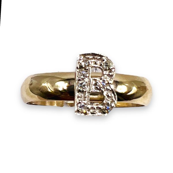 Ring With Diamond Initial “N” Letter 10k Solid Gold, sz 7 - Image 6