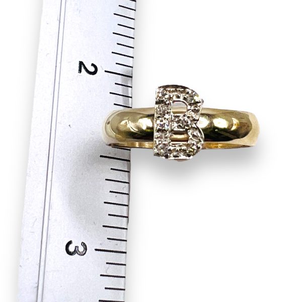 Ring With Diamond Initial “N” Letter 10k Solid Gold, sz 7 - Image 10