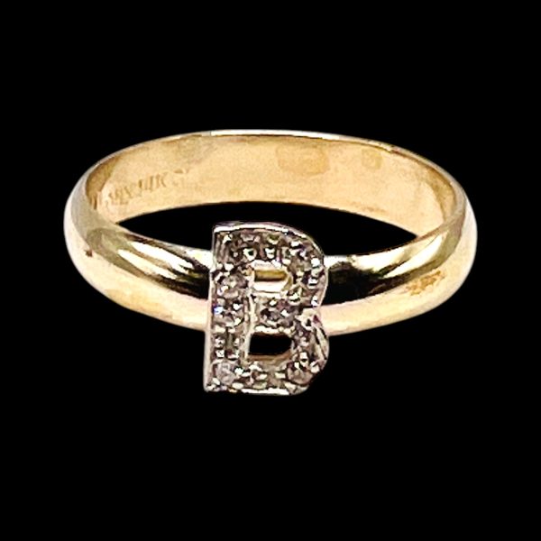 Ring With Diamond Initial “N” Letter 10k Solid Gold, sz 7 - Image 4