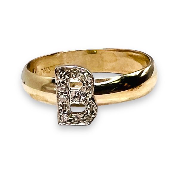 Ring With Diamond Initial “N” Letter 10k Solid Gold, sz 7 - Image 8