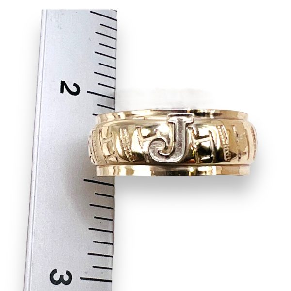 Ring With Initial ‘J’ Letter 10k Real Solid Gold, sz 5.75 - Image 2