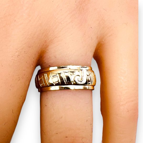 Ring With Initial ‘J’ Letter 10k Real Solid Gold, sz 5.75 - Image 9