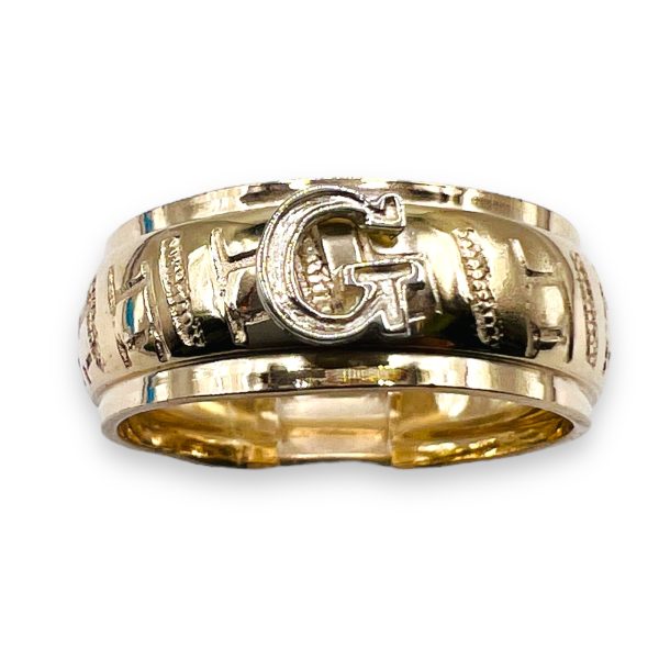 Ring With Initial ‘G’ Letter 10k Two-Tone Gold, sz 5.75 - Image 2