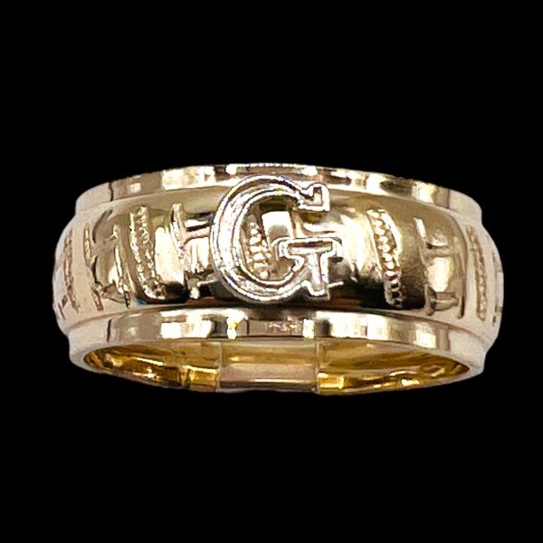 Ring With Initial ‘G’ Letter 10k Two-Tone Gold, sz 5.75 - Image 10